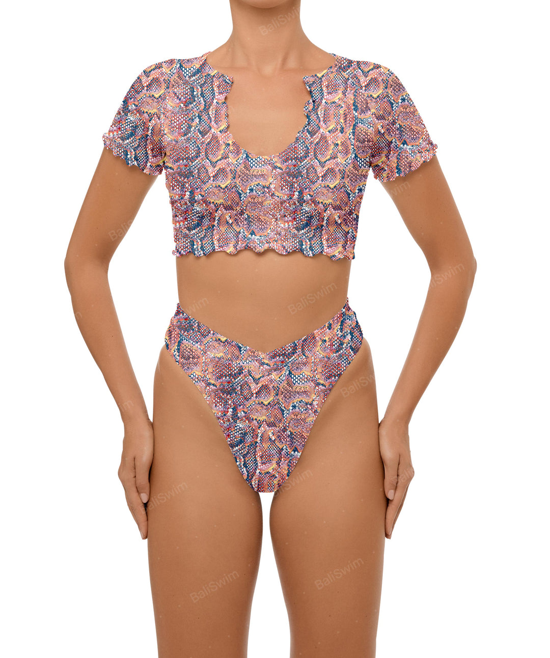 BSWS-T101 V-neck Cropped Tankini