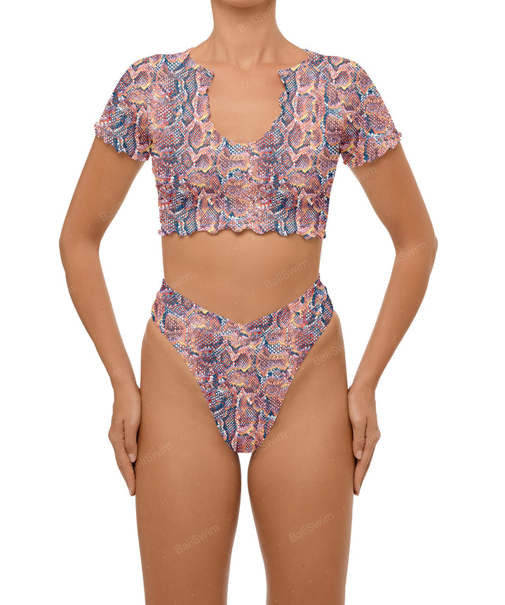 BSWS-T101 V-neck Cropped Tankini