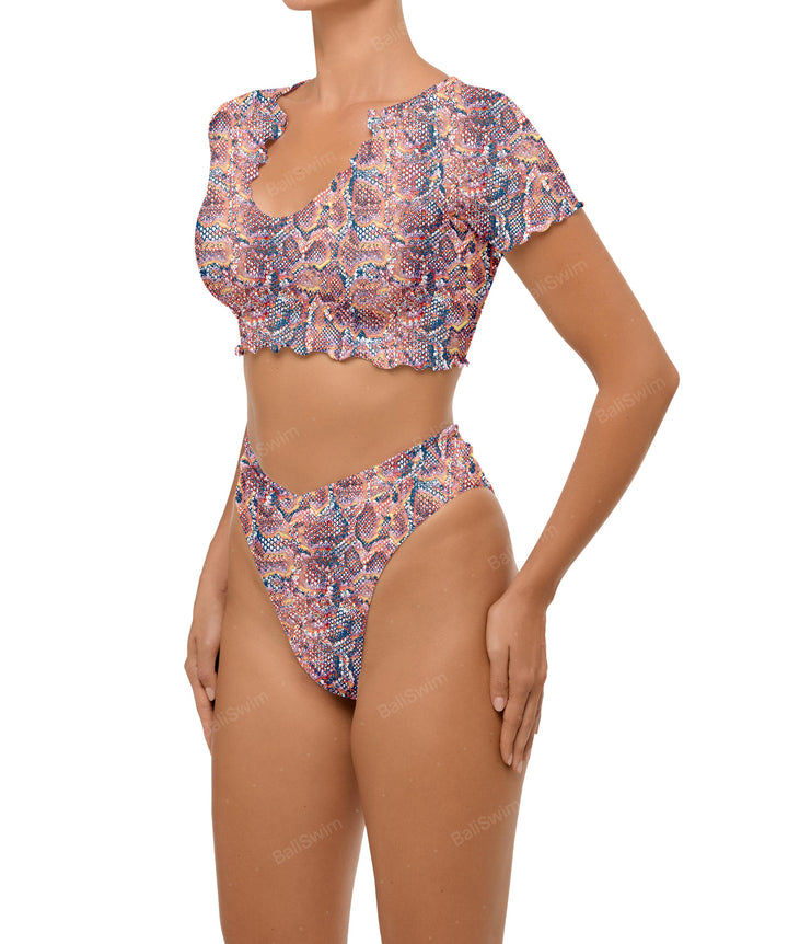 BSWS-T101 V-neck Cropped Tankini