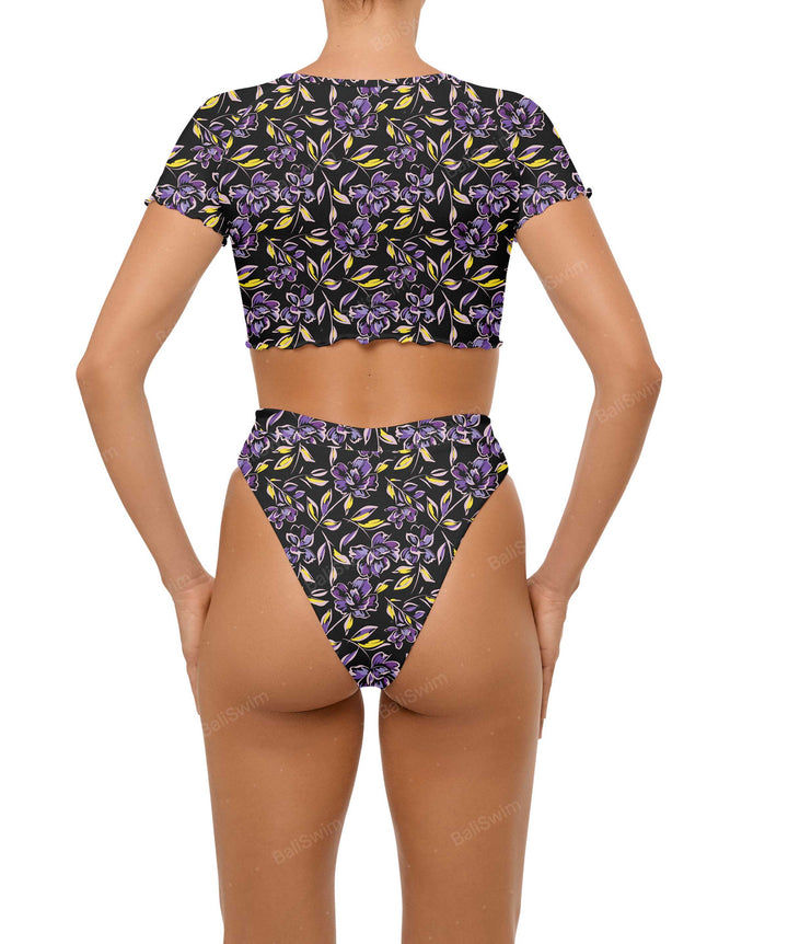 BSWS-T101 V-neck Cropped Tankini