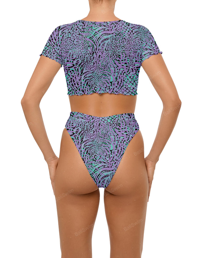 BSWS-T101 V-neck Cropped Tankini