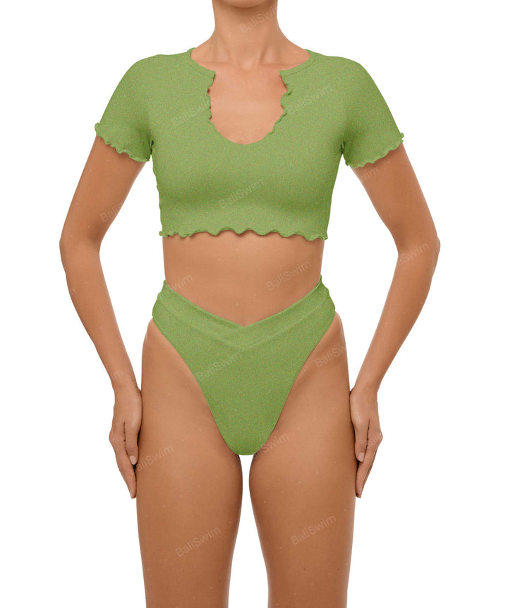 BSWS-T101 V-neck Cropped Tankini