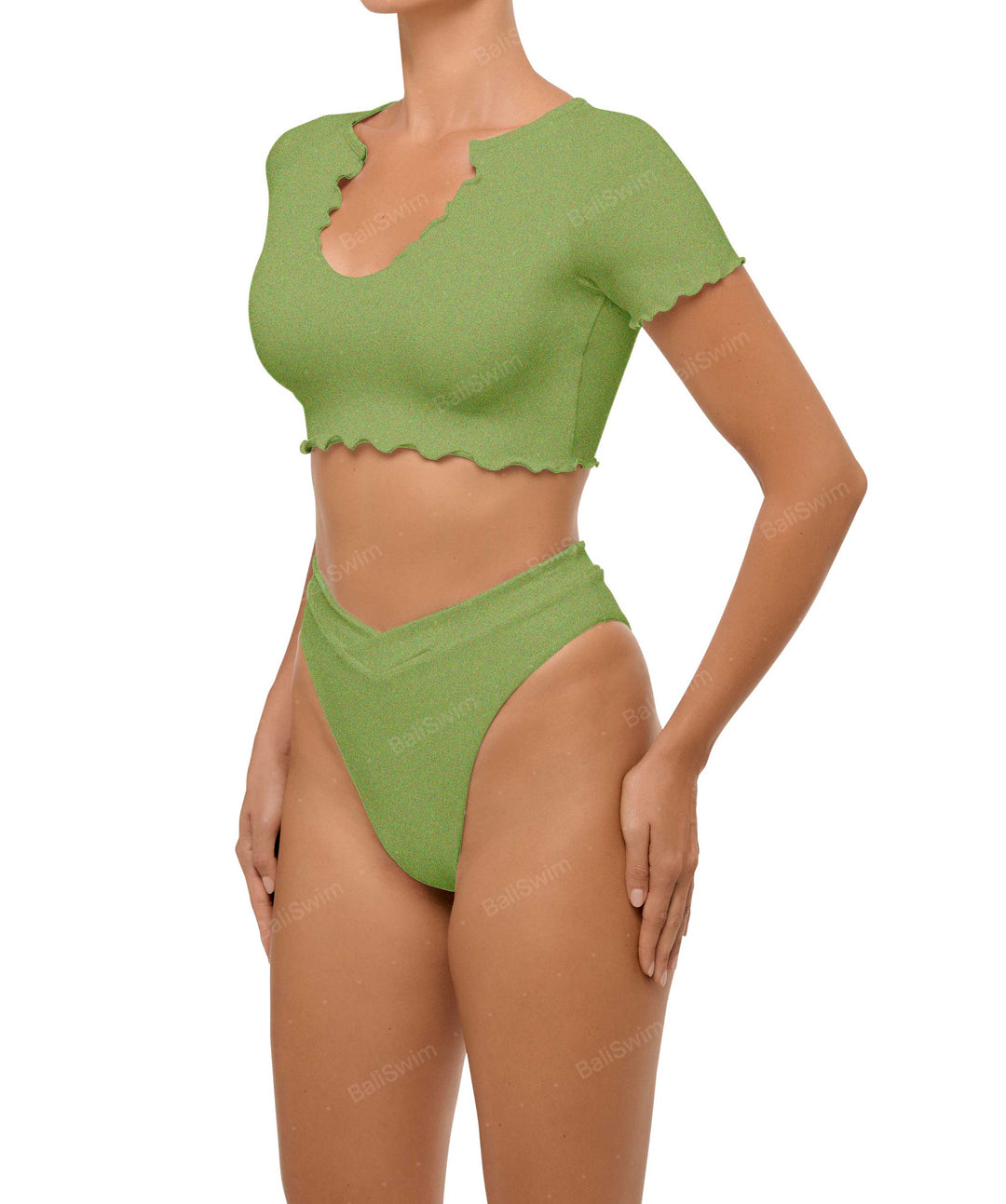 BSWS-T101 V-neck Cropped Tankini