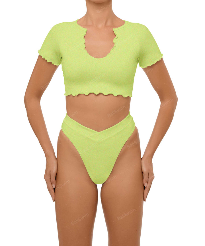 BSWS-T101 V-neck Cropped Tankini