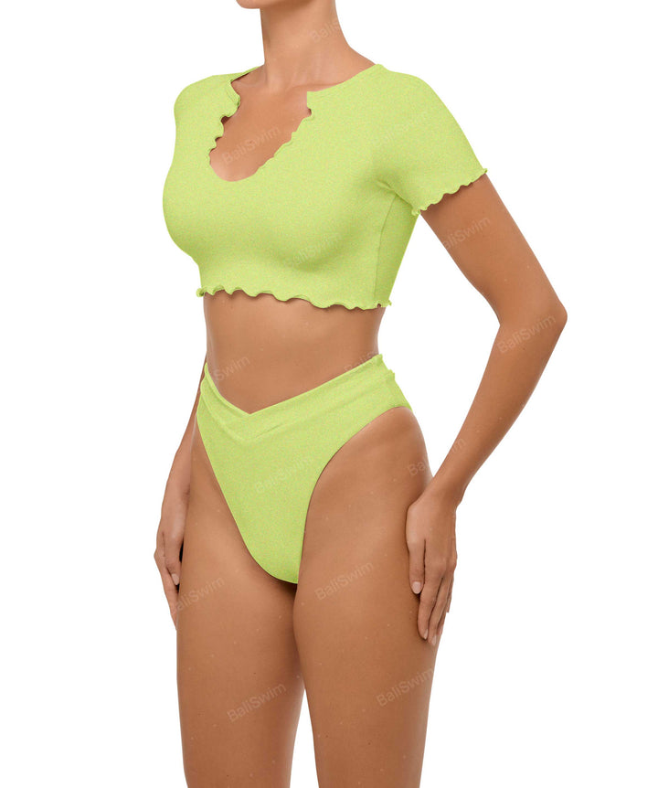 BSWS-T101 V-neck Cropped Tankini