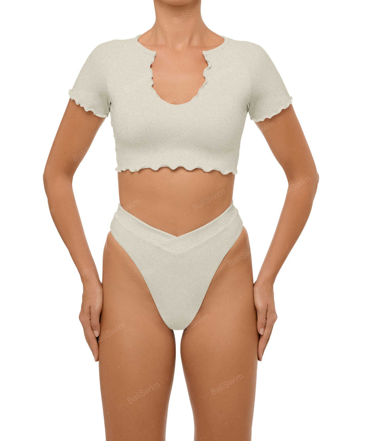 BSWS-T101 V-neck Cropped Tankini