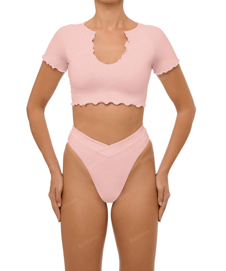 BSWS-T101 V-neck Cropped Tankini