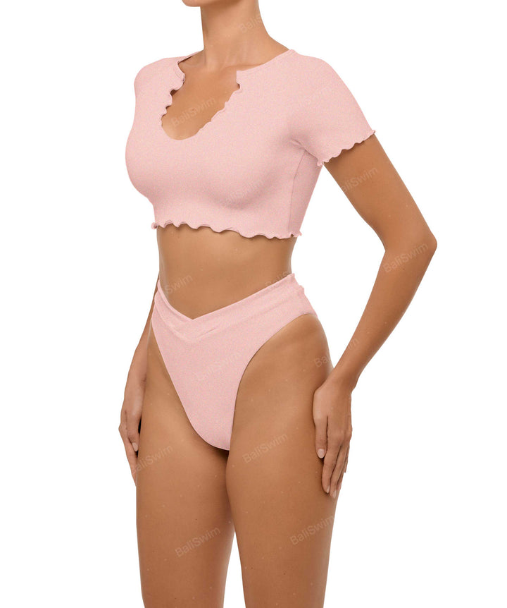BSWS-T101 V-neck Cropped Tankini