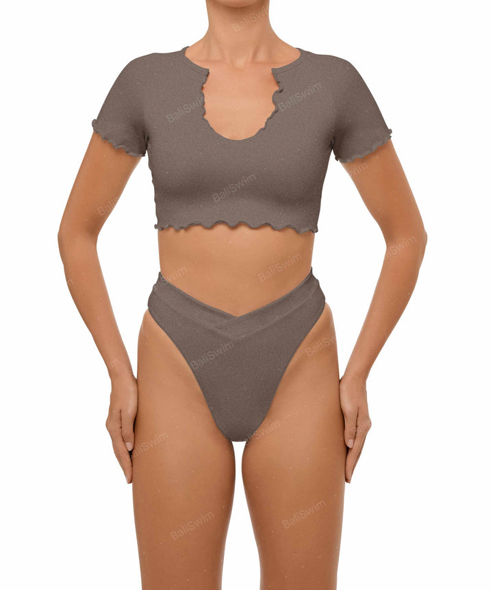 BSWS-T101 V-neck Cropped Tankini