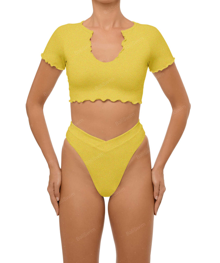 BSWS-T101 V-neck Cropped Tankini