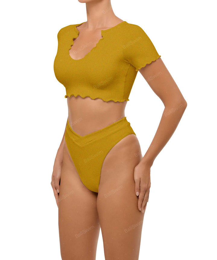BSWS-T101 V-neck Cropped Tankini