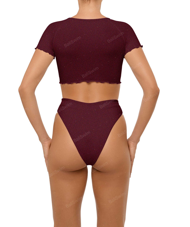 BSWS-T101 V-neck Cropped Tankini