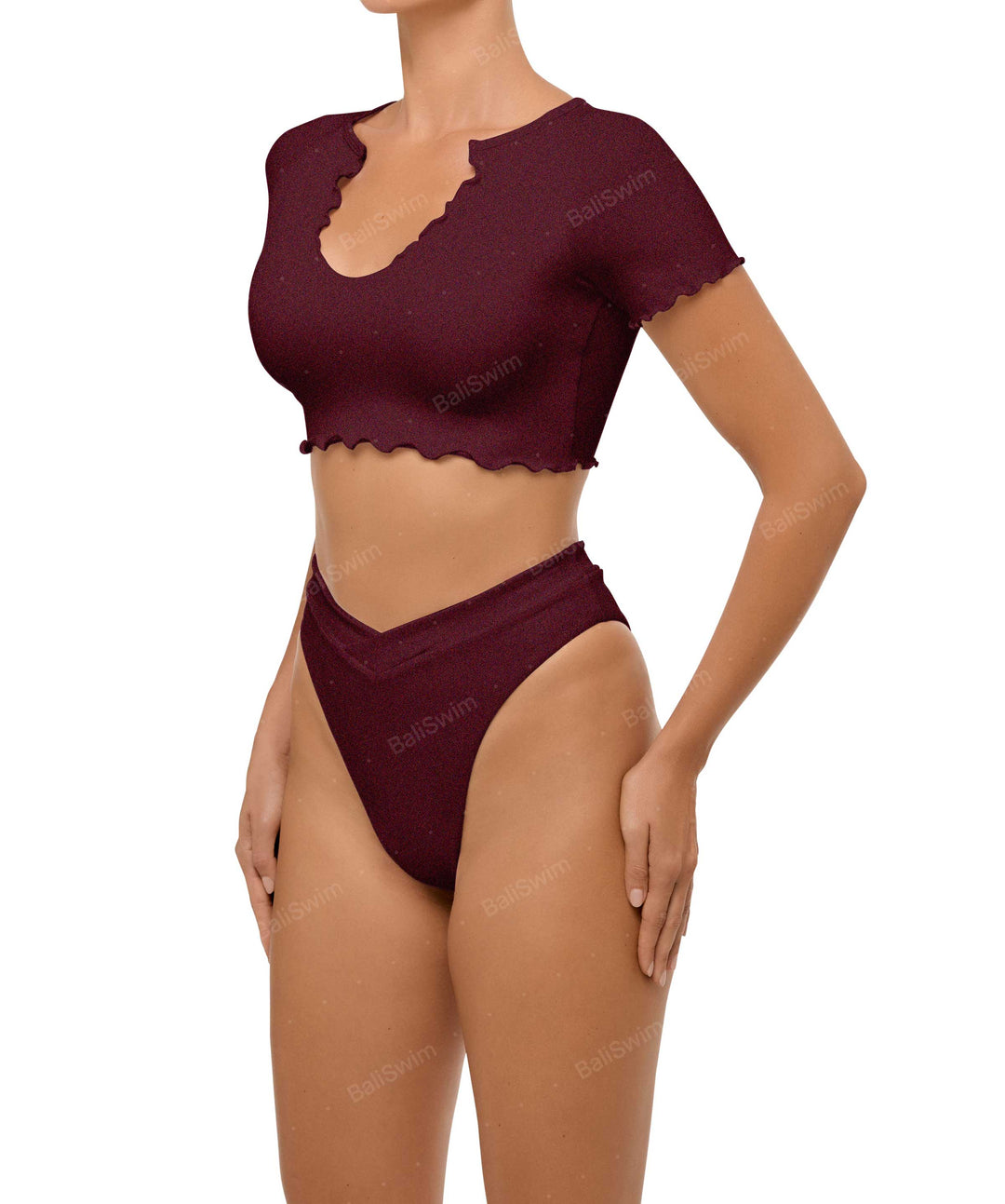 BSWS-T101 V-neck Cropped Tankini
