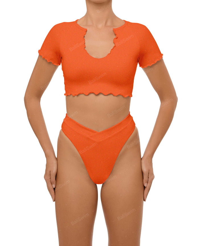 BSWS-T101 V-neck Cropped Tankini