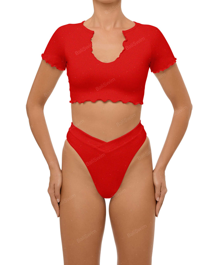 BSWS-B101 Overlapped Brief Bikini Bottom