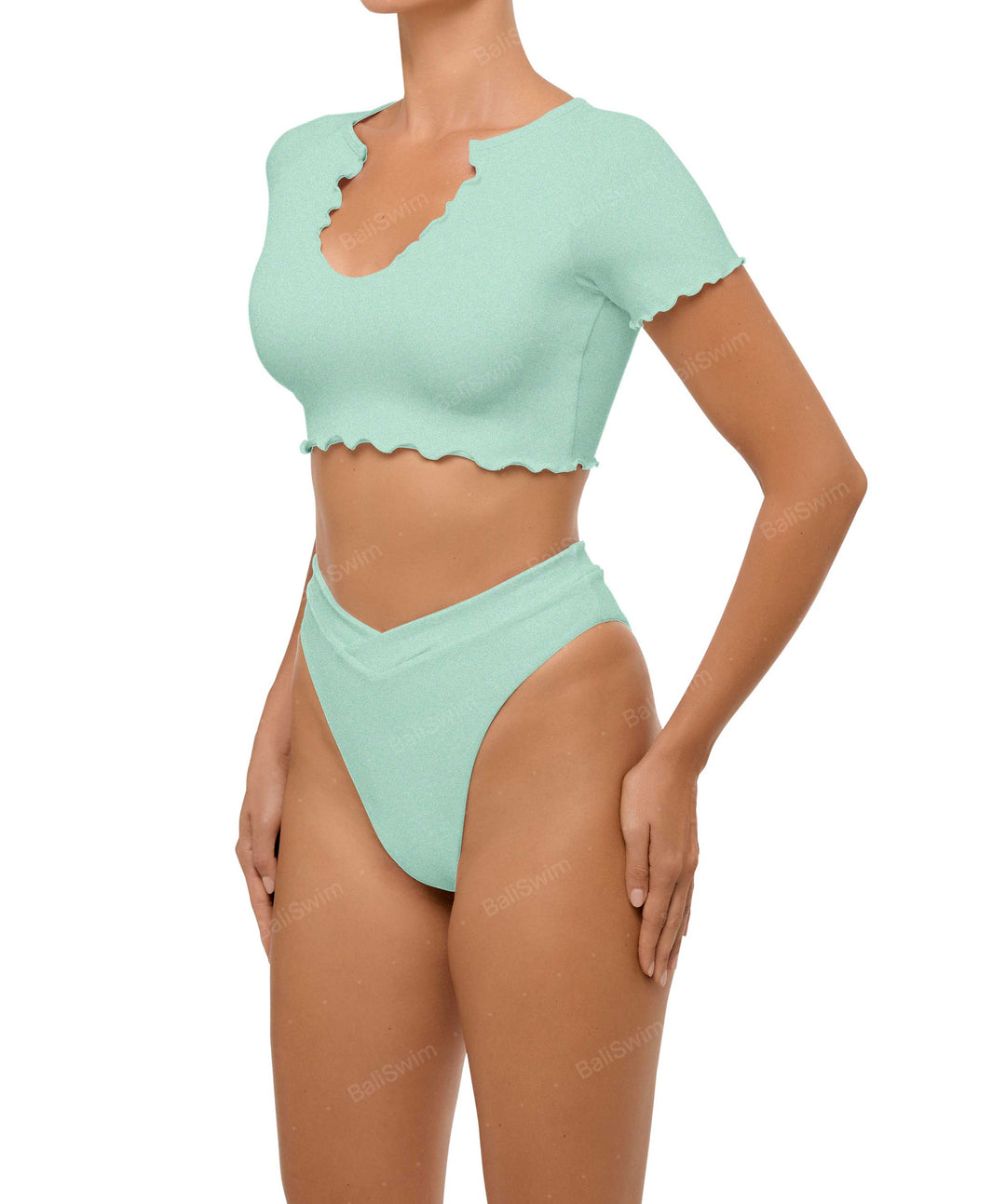 BSWS-T101 V-neck Cropped Tankini
