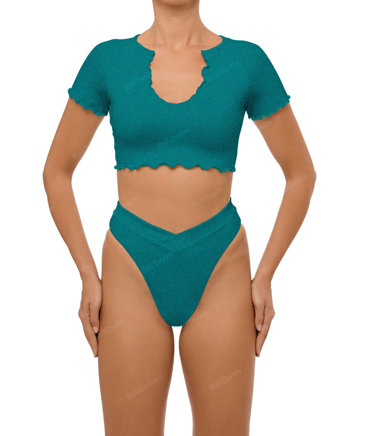 BSWS-T101 V-neck Cropped Tankini