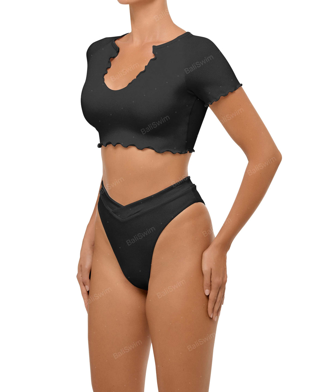 BSWS-B101 Overlapped Brief Bikini Bottom