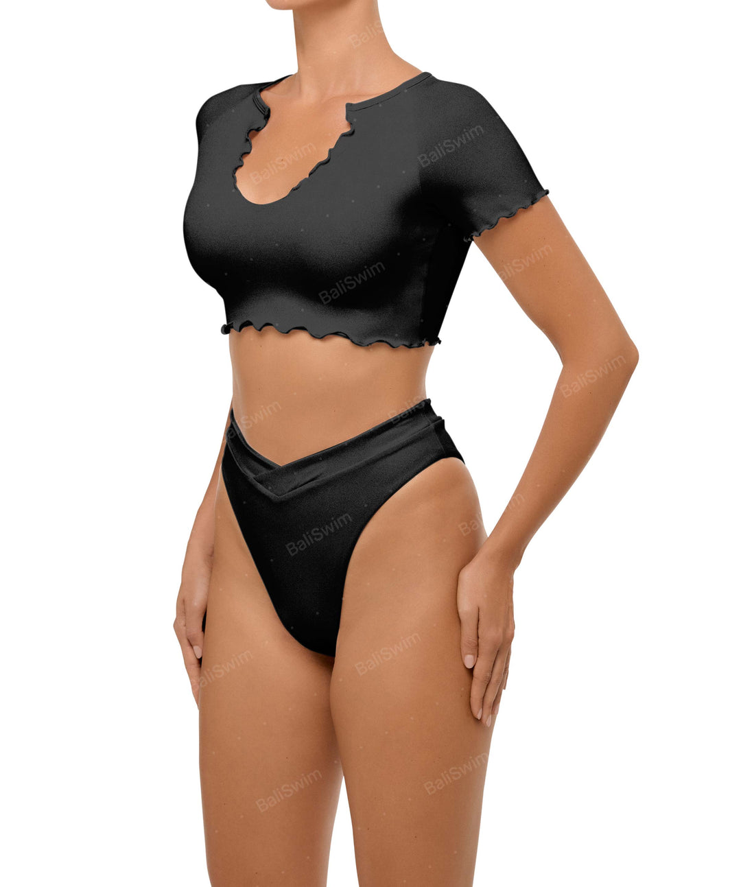BSWS-B101 Overlapped Brief Bikini Bottom