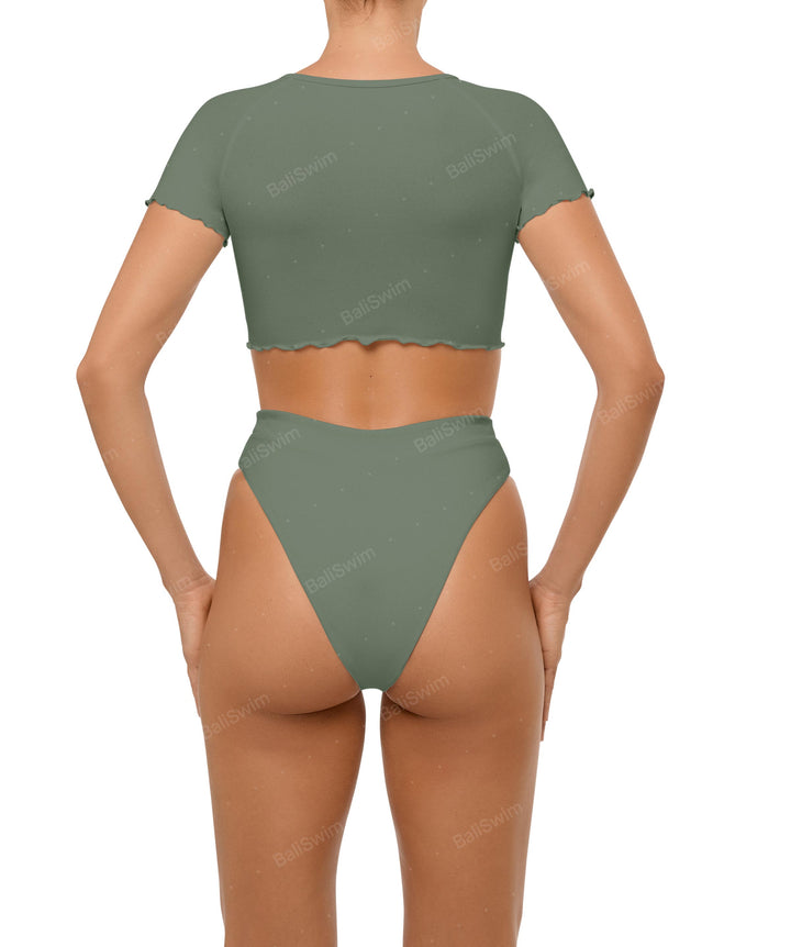 BSWS-T101 V-neck Cropped Tankini