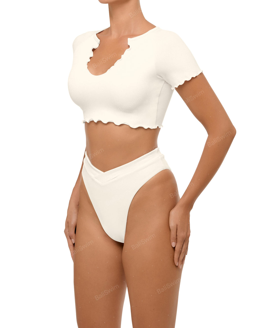 BSWS-B101 Overlapped Brief Bikini Bottom