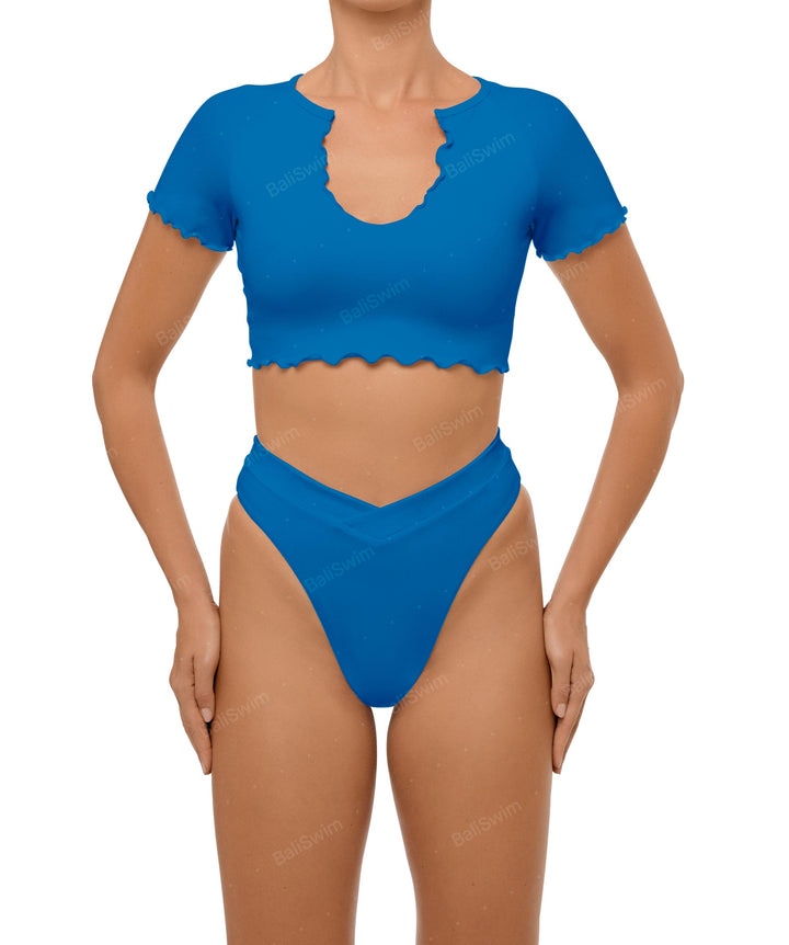 BSWS-T101 V-neck Cropped Tankini