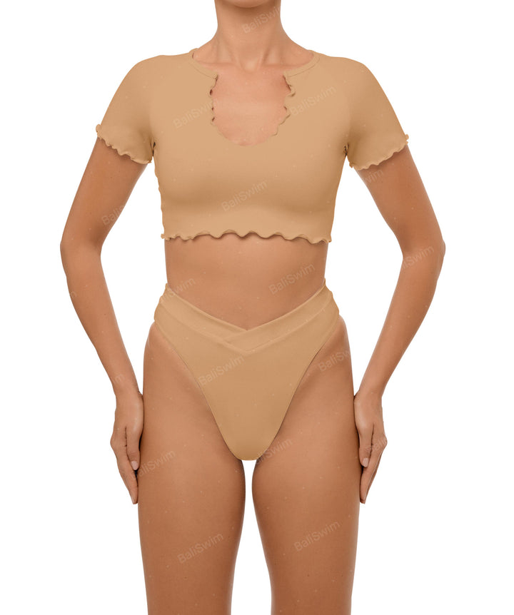 BSWS-T101 V-neck Cropped Tankini