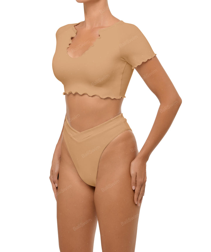 BSWS-T101 V-neck Cropped Tankini