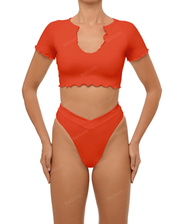 BSWS-T101 V-neck Cropped Tankini