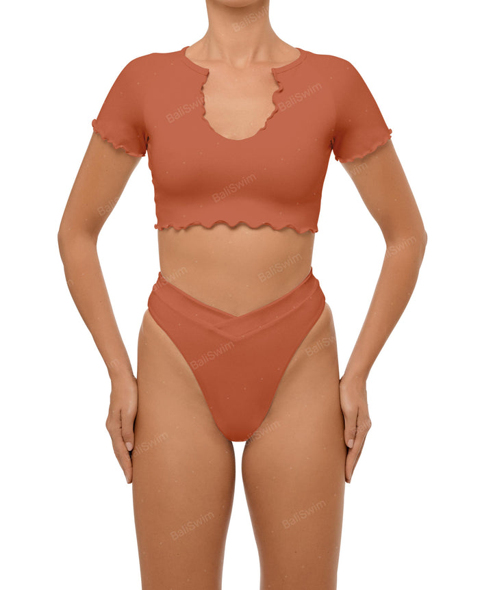 BSWS-T101 V-neck Cropped Tankini