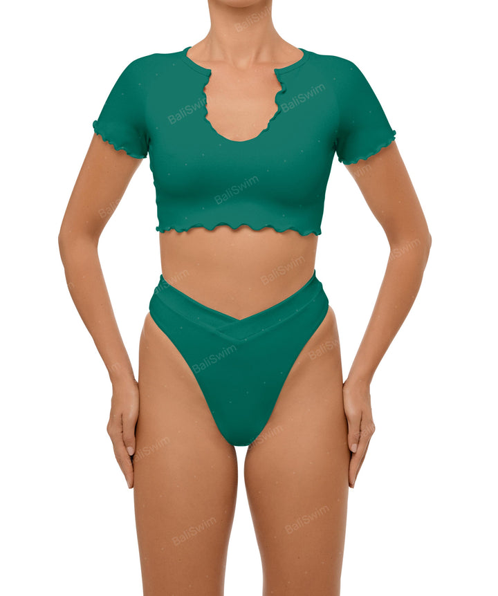 BSWS-T101 V-neck Cropped Tankini