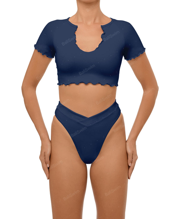 BSWS-T101 V-neck Cropped Tankini
