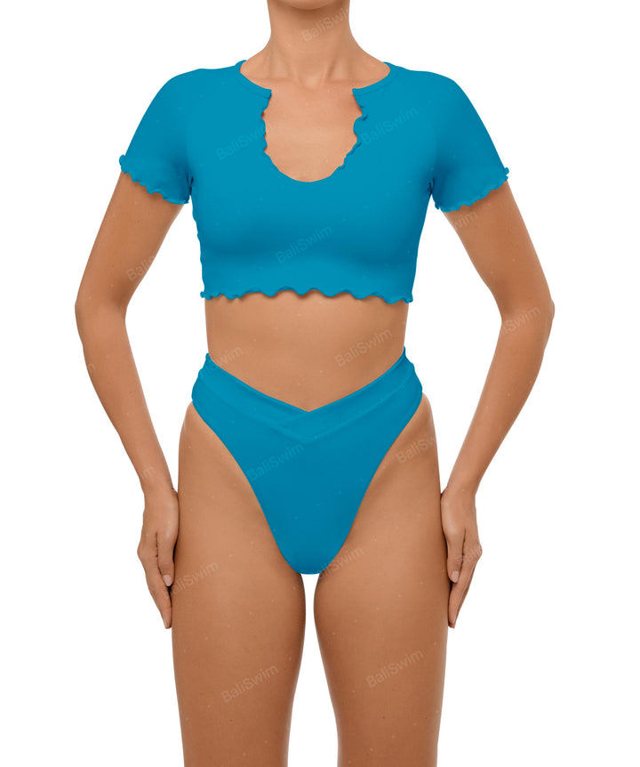 BSWS-T101 V-neck Cropped Tankini