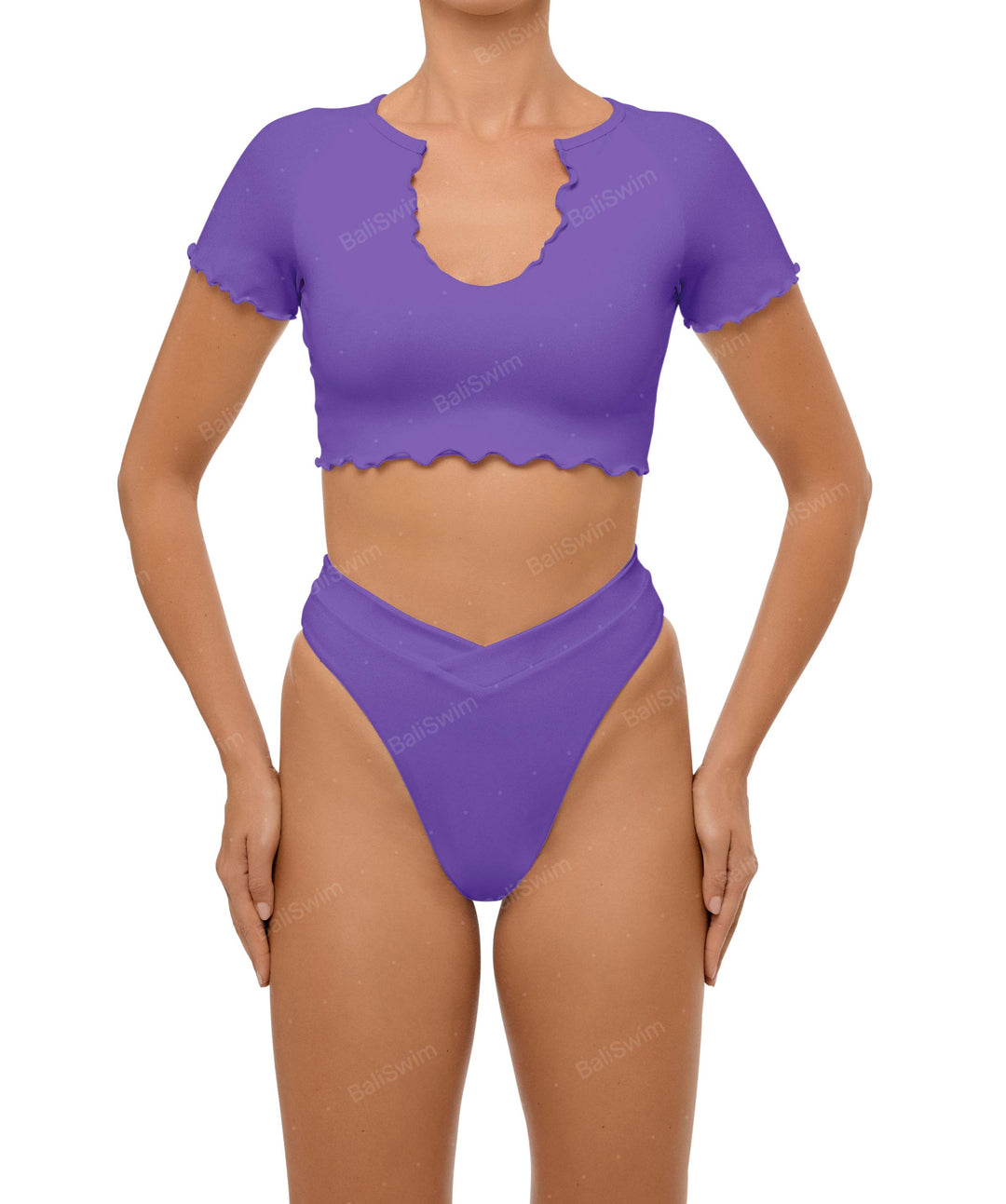 BSWS-T101 V-neck Cropped Tankini