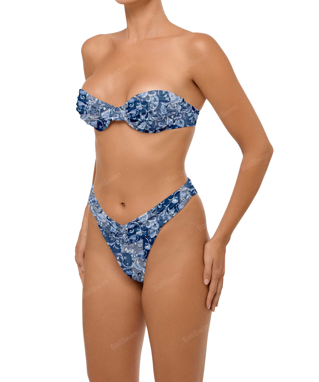 BSWS-B105 Ruched V-waist Bikini Bottom