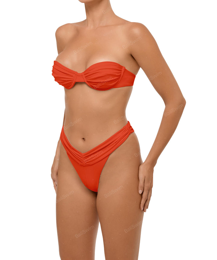 BSWS-T105 Gathered Underwired Bandeau Top