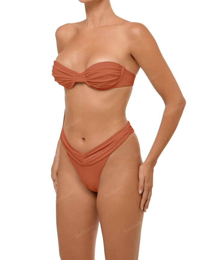 BSWS-T105 Gathered Underwired Bandeau Top