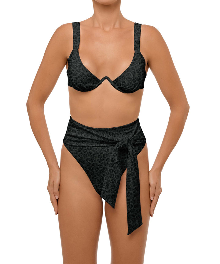 BSWS-B106 Waist Tie High Rise Bikini Bottom