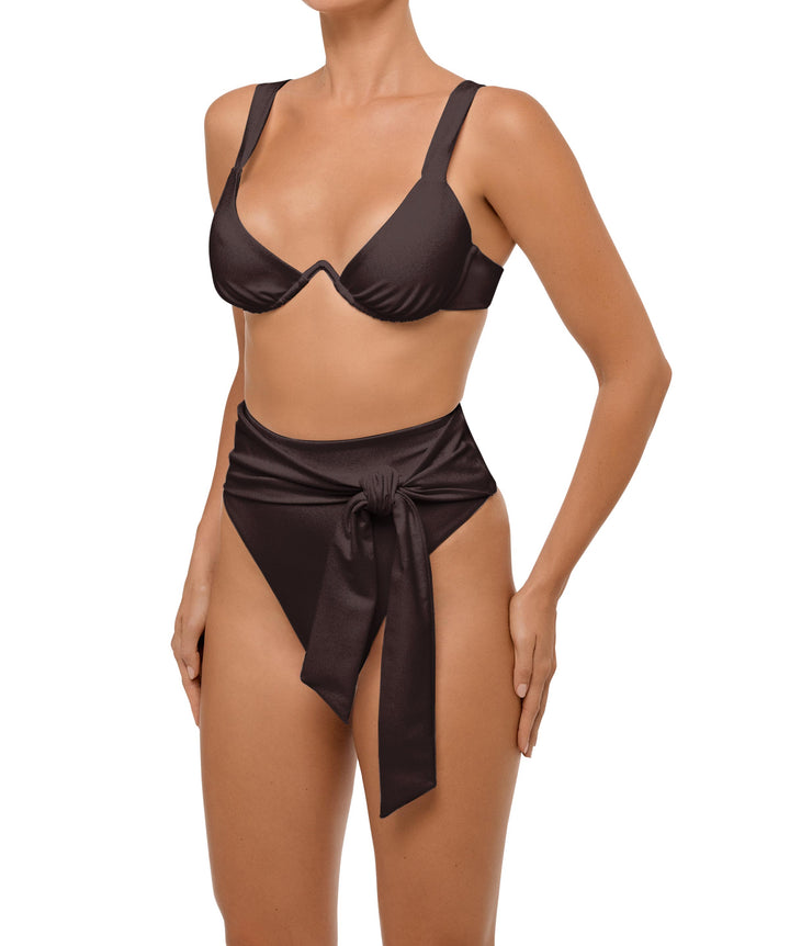 BSWS-B106 Waist Tie High Rise Bikini Bottom