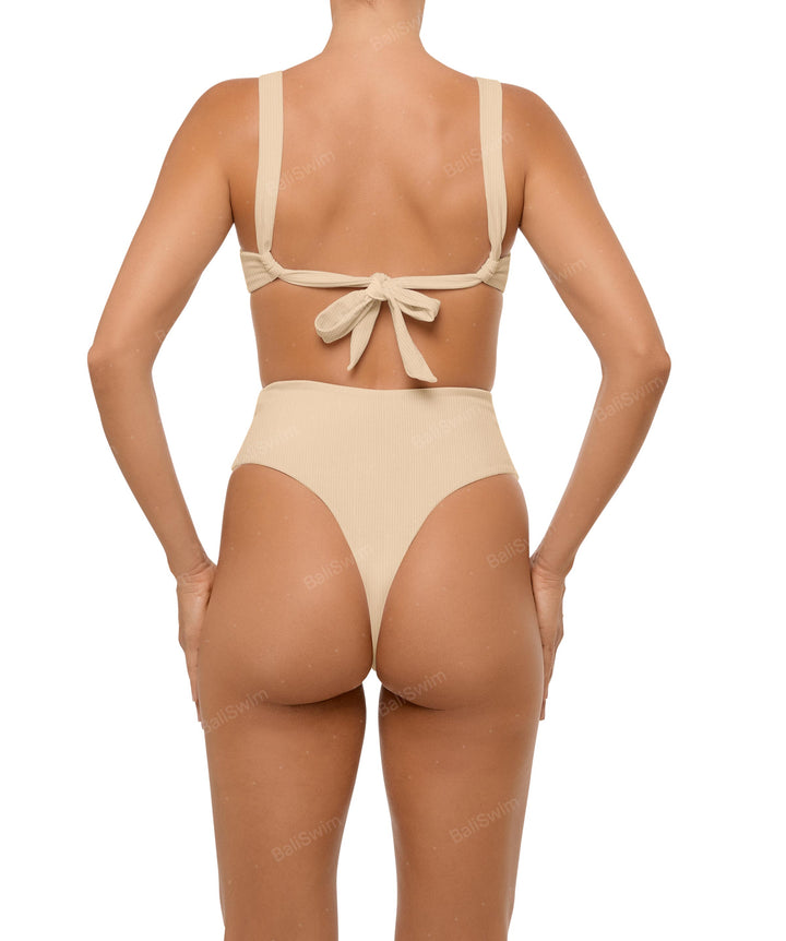 BSWS-B106 Waist Tie High Rise Bikini Bottom