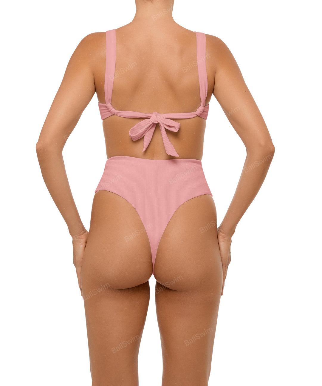 BSWS-B106 Waist Tie High Rise Bikini Bottom