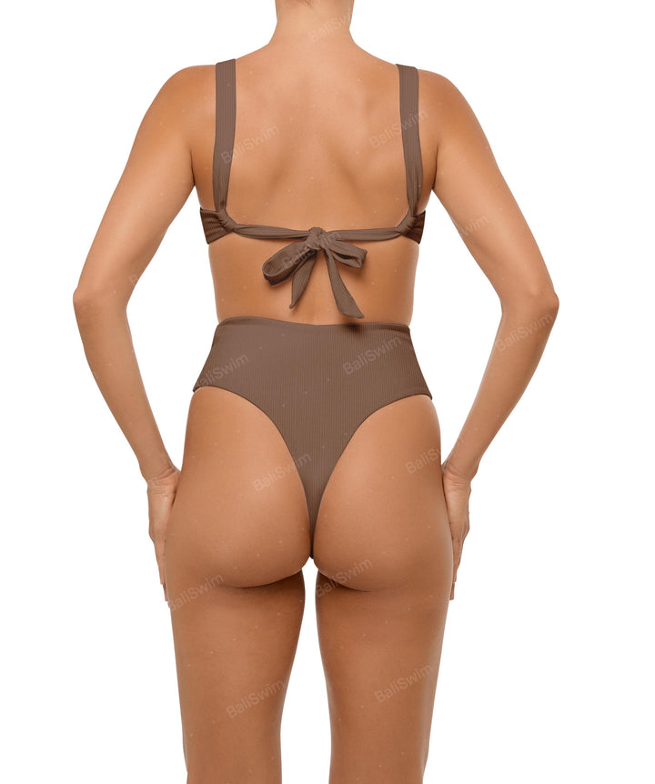 BSWS-B106 Waist Tie High Rise Bikini Bottom