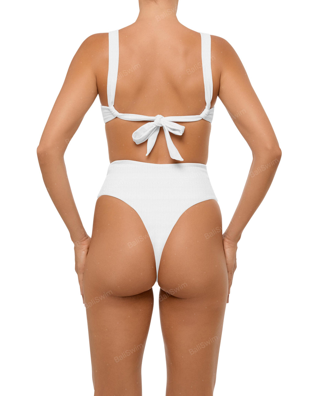 BSWS-B106 Waist Tie High Rise Bikini Bottom