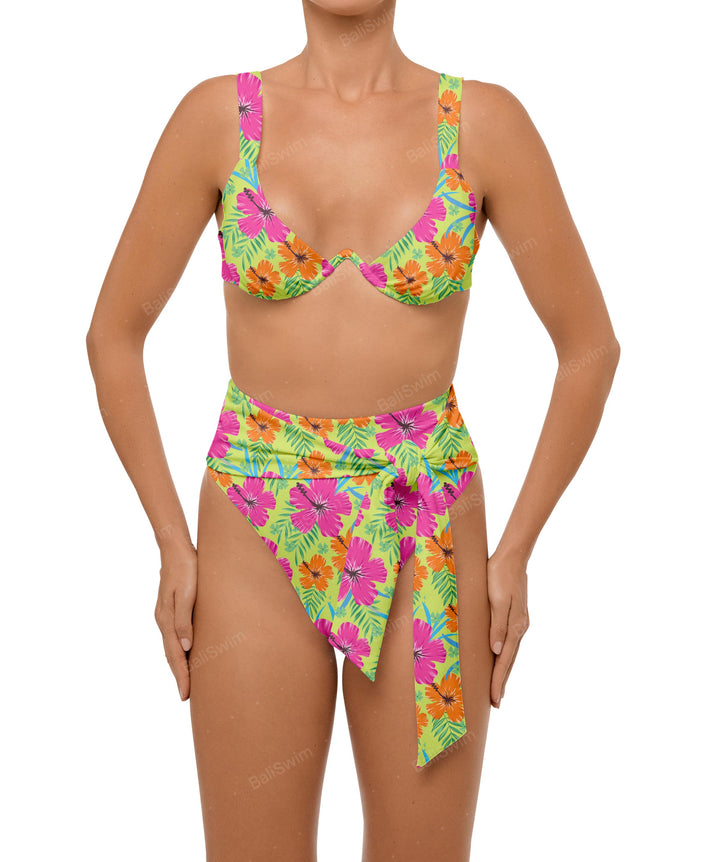 BSWS-B106 Waist Tie High Rise Bikini Bottom