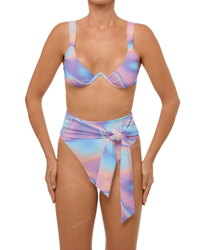 BSWS-B106 Waist Tie High Rise Bikini Bottom