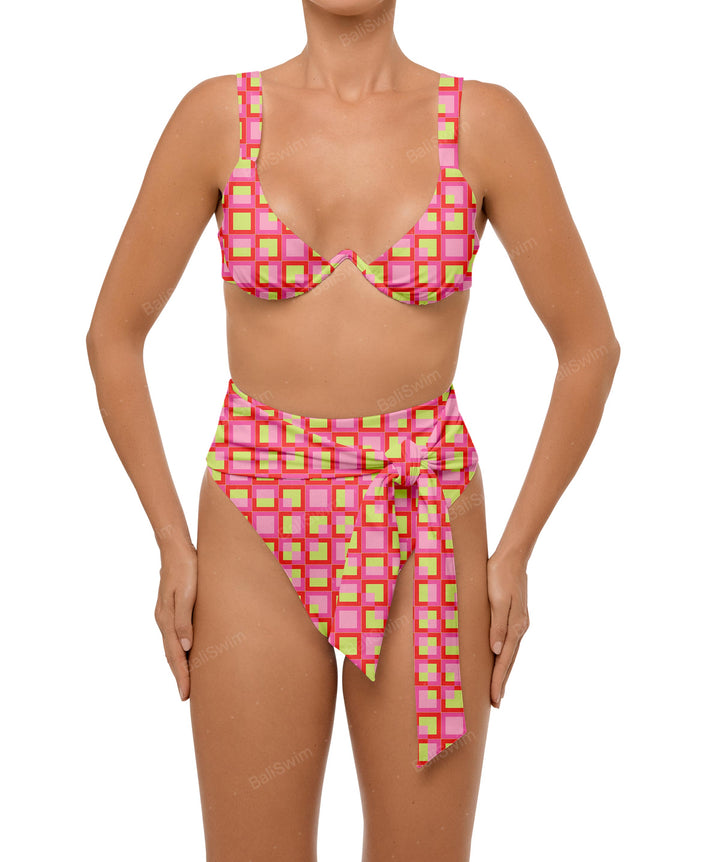 BSWS-B106 Waist Tie High Rise Bikini Bottom