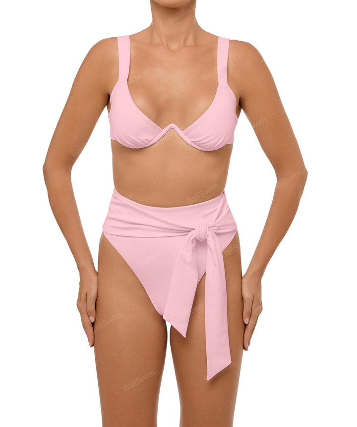 BSWS-B106 Waist Tie High Rise Bikini Bottom