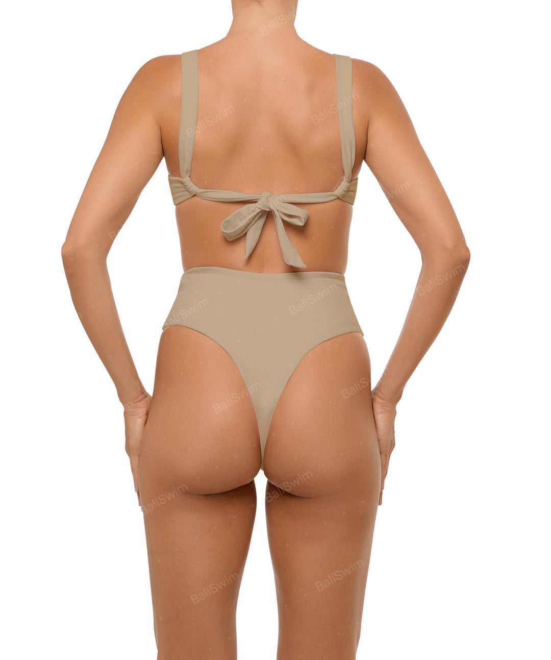 BSWS-B106 Waist Tie High Rise Bikini Bottom