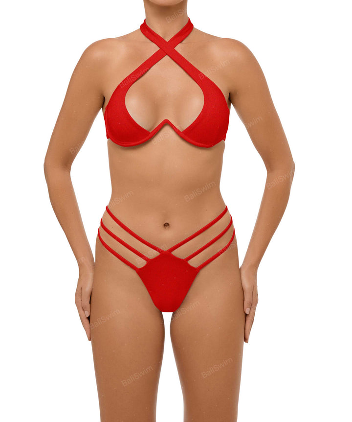 BSWS-T107 Underwired Criss cross Bikini Top