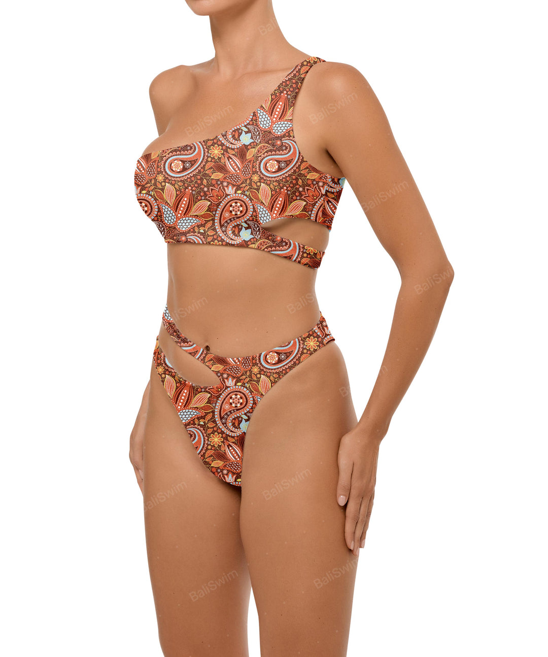BSWS-B110 Asymmetrical Cutout Bikini Bottom